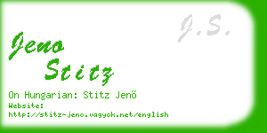 jeno stitz business card